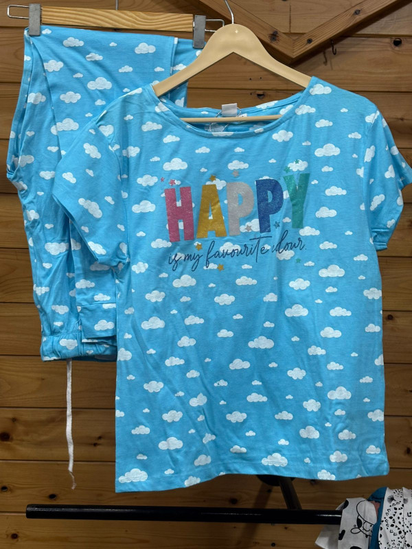 Happy Cloud Print Night Suit