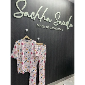Women Snoopy Printed Cotton Night Suit Set (T-Shirt & Pajama) - Soft Comfortable Sleepwear