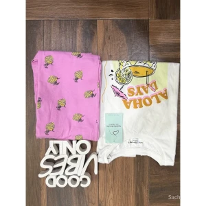 Women Aloha Days Printed Cotton Hosiery Night Suit Set - Tropical Pineapple Sleepwear Co-ord Set